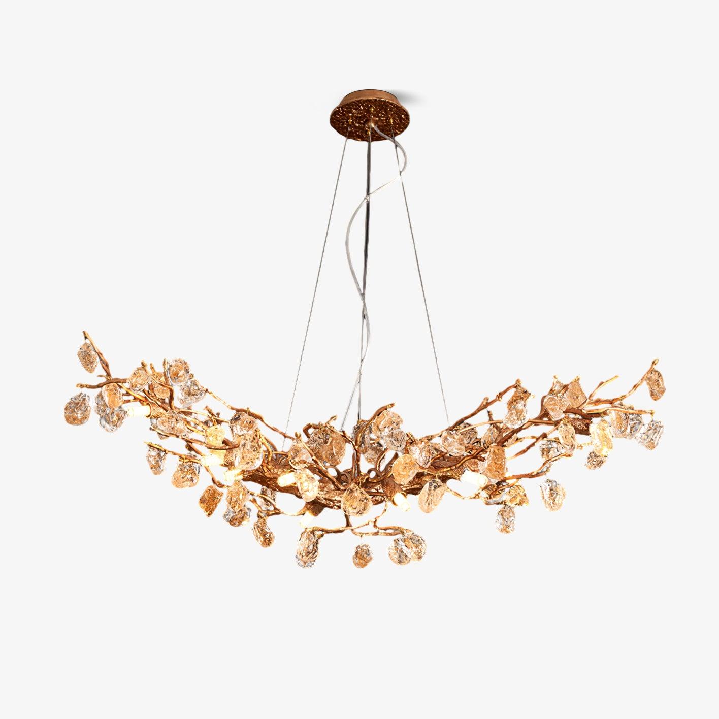 Stone Crystal Brass Chandelier - Image 22