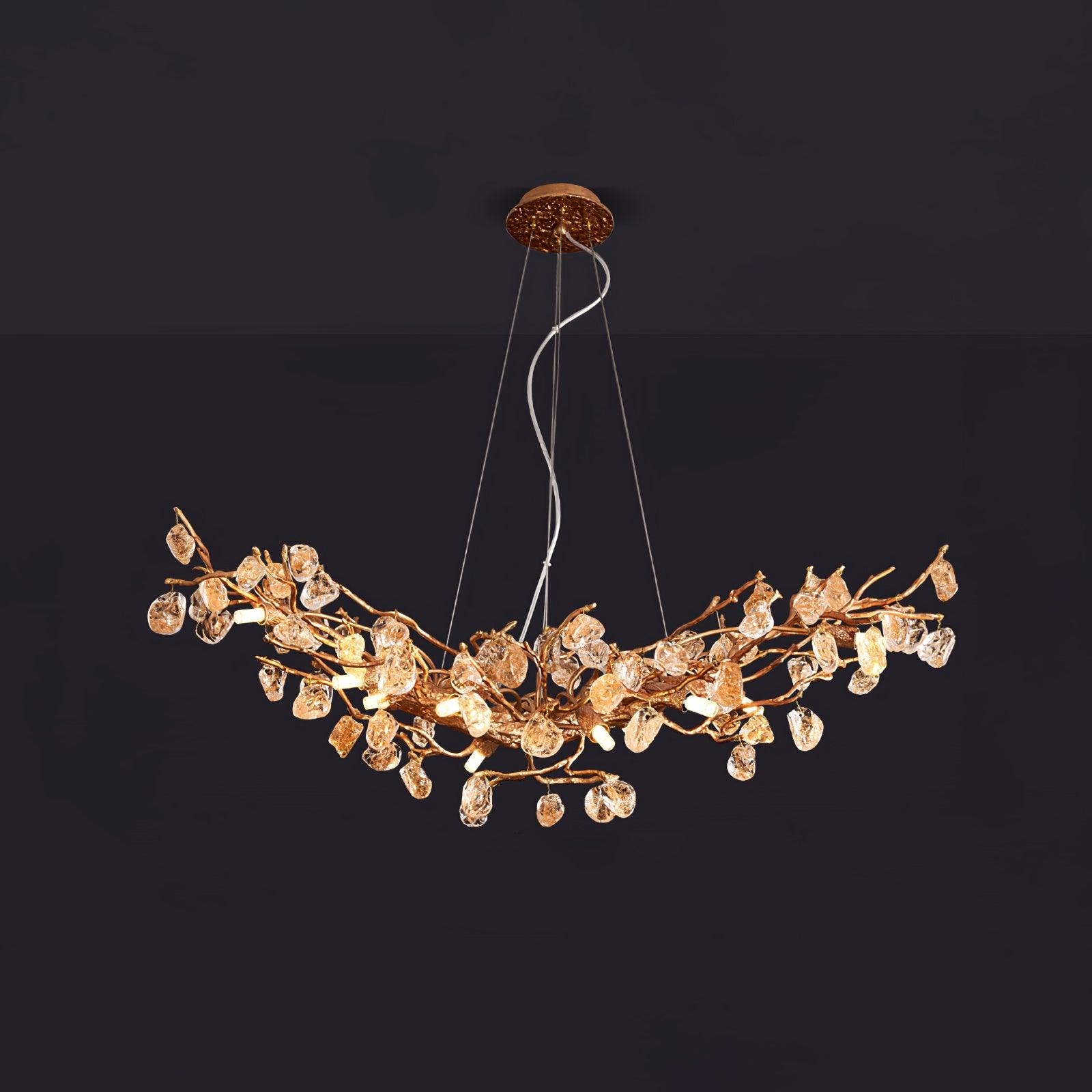 Stone Crystal Brass Chandelier - Image 25