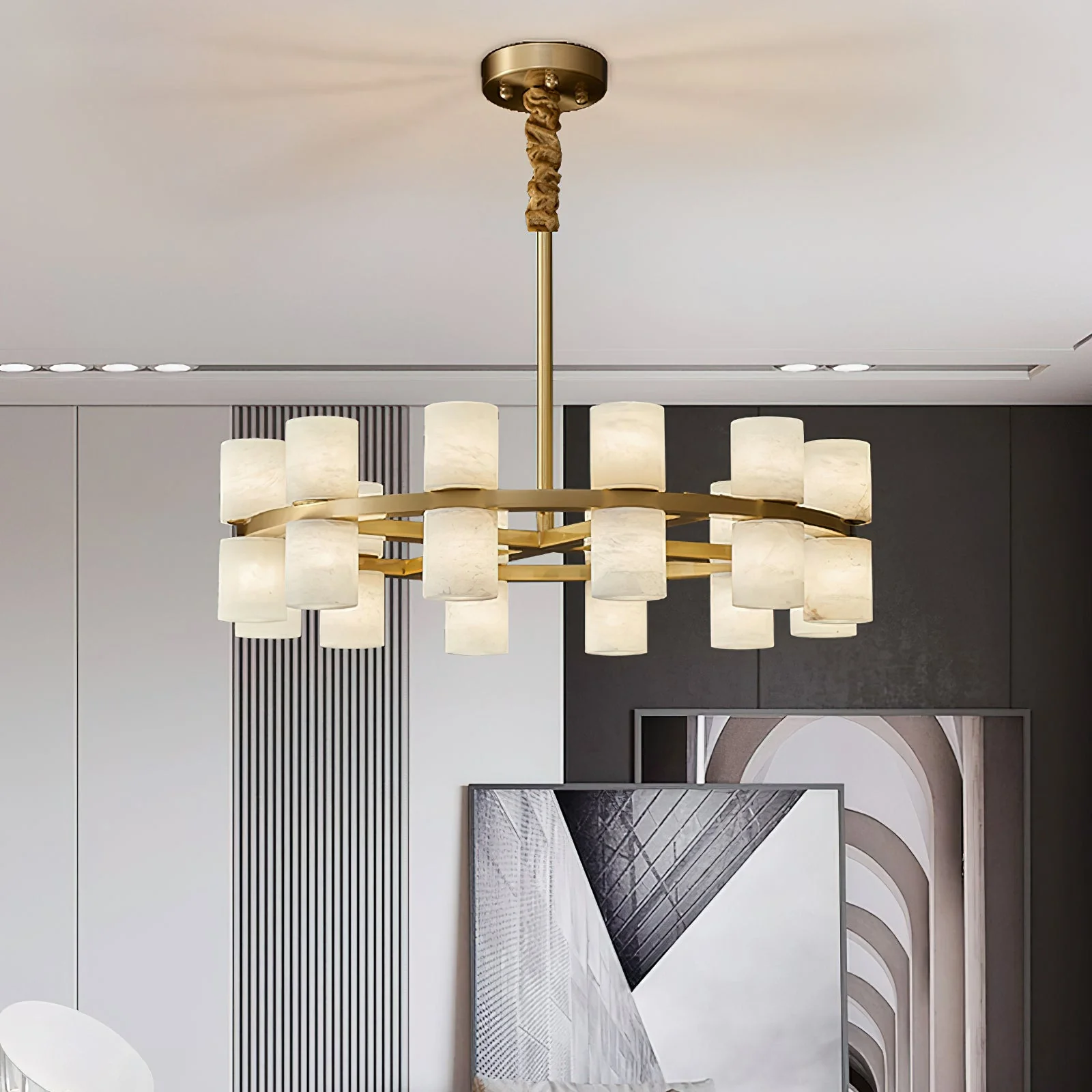Tabitha Alabaster Chandelier - Image 6
