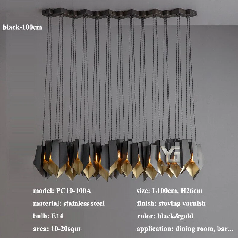Bronze Fold Linear Chandelier - Image 11