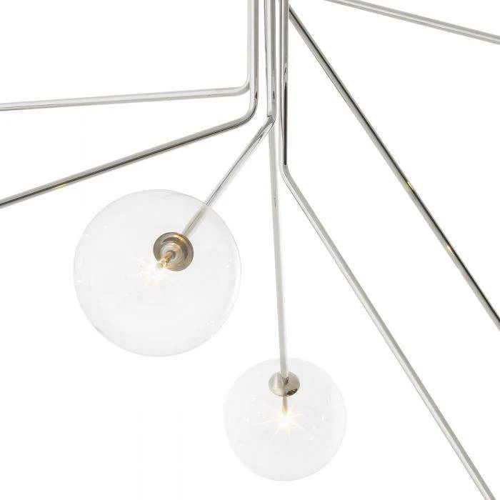 Topaz Modern Brass Chandelier - Nickel - Image 2