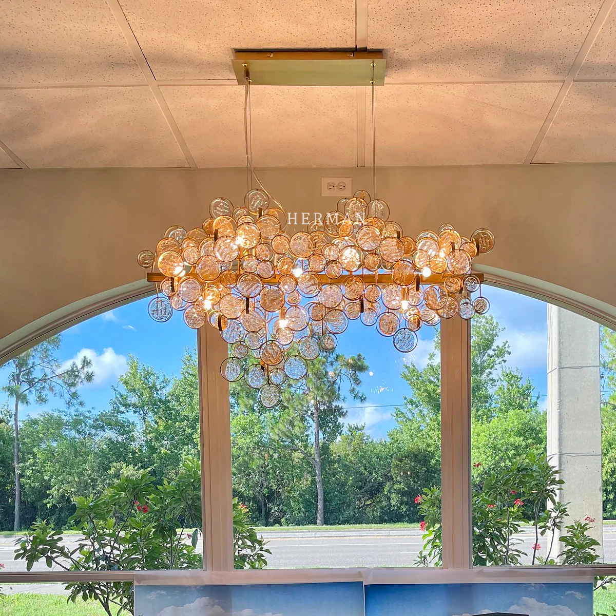 Trento Clustered Glass Linear Chandelier 55" - Image 13