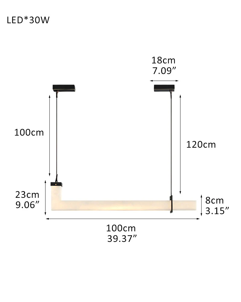 Up & Down Lighting Linear Brown Leather Alabaster Linear Pendant Lights Long 39“ 47” - Image 11
