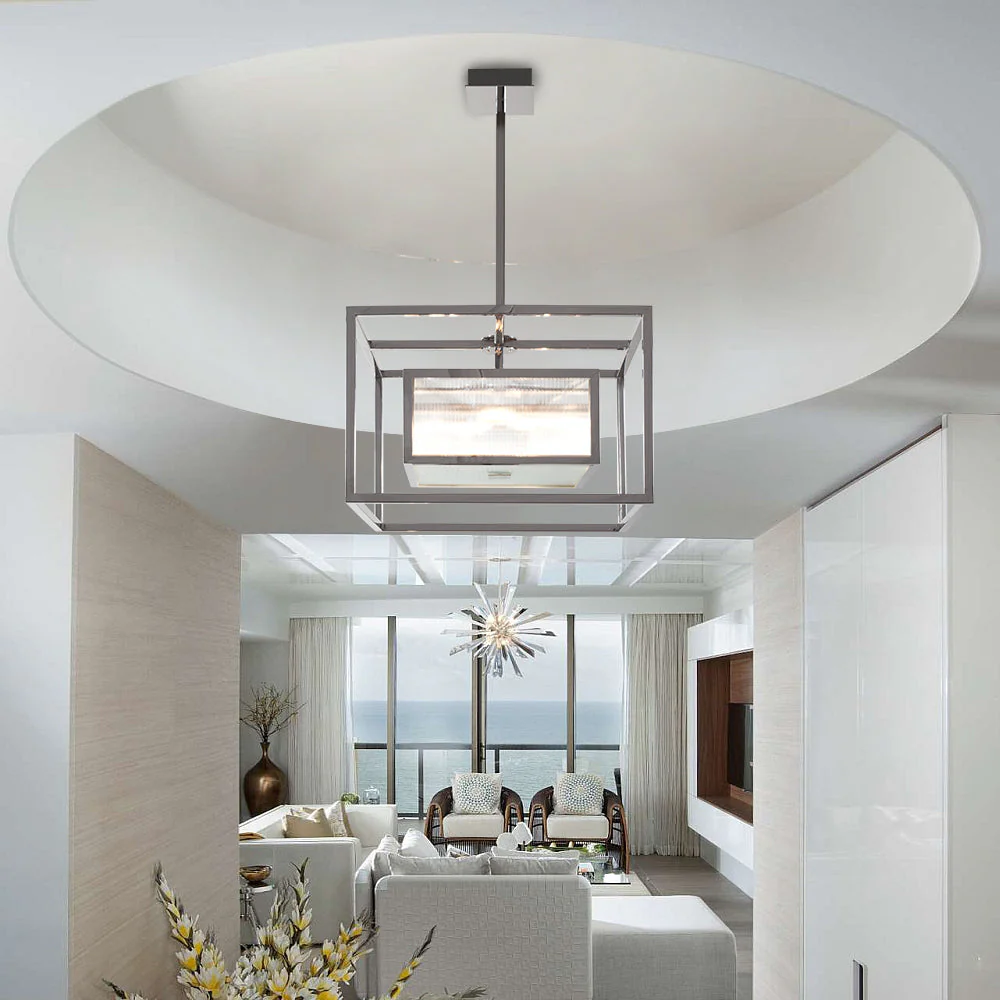 Upton Geometric Stainless Steel Chandelier
