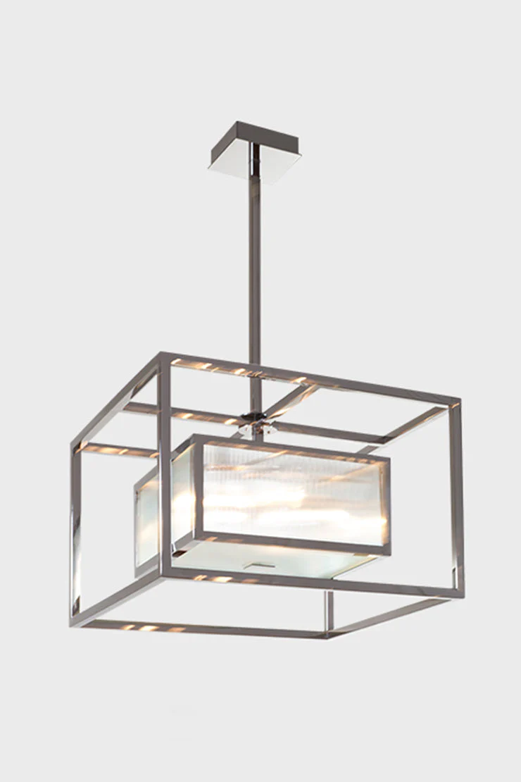 Upton Geometric Stainless Steel Chandelier - Image 2