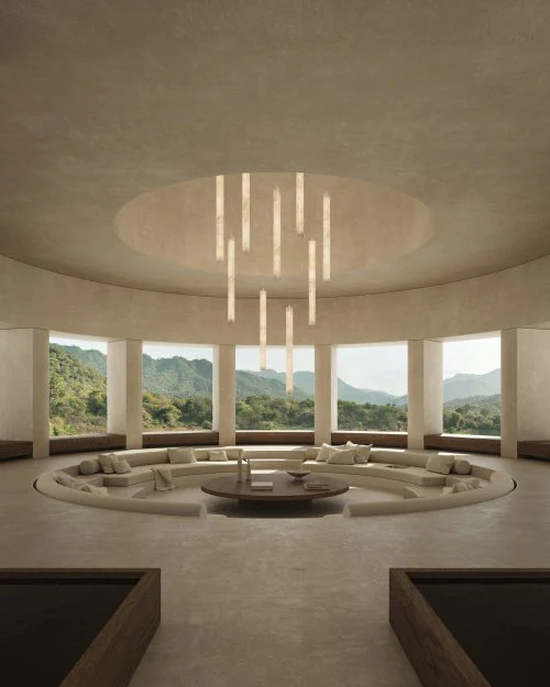 Vertical Roller Alabaster Pendant Light - Image 5
