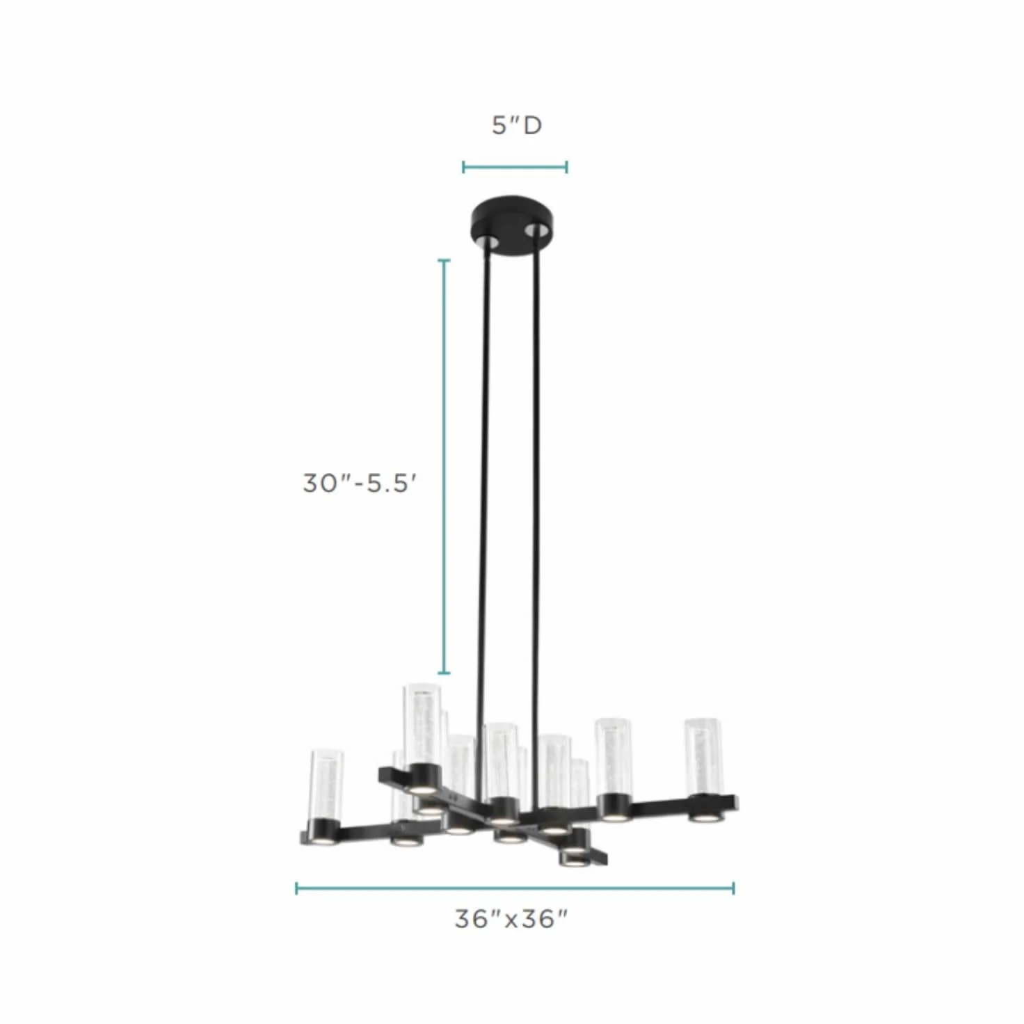 Victory 12 Light Chandelier // Matte Black - Image 5