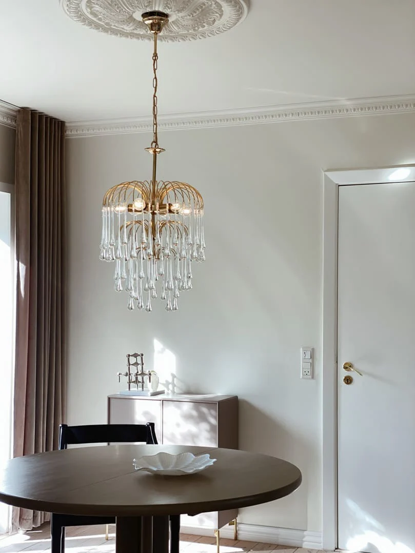 Vintage – Murano chandelier – Teardrop – 68 drops – Clear - Image 11
