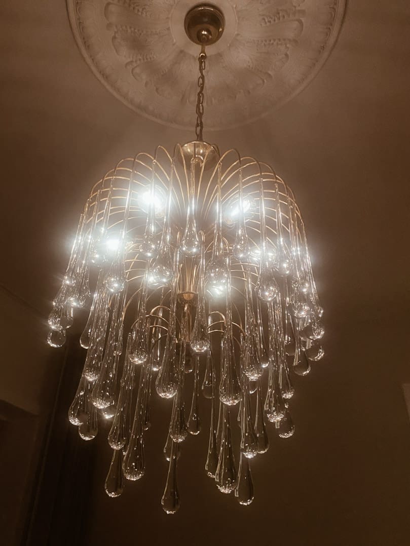 Vintage – Murano chandelier – Teardrop – 68 drops – Clear - Image 12