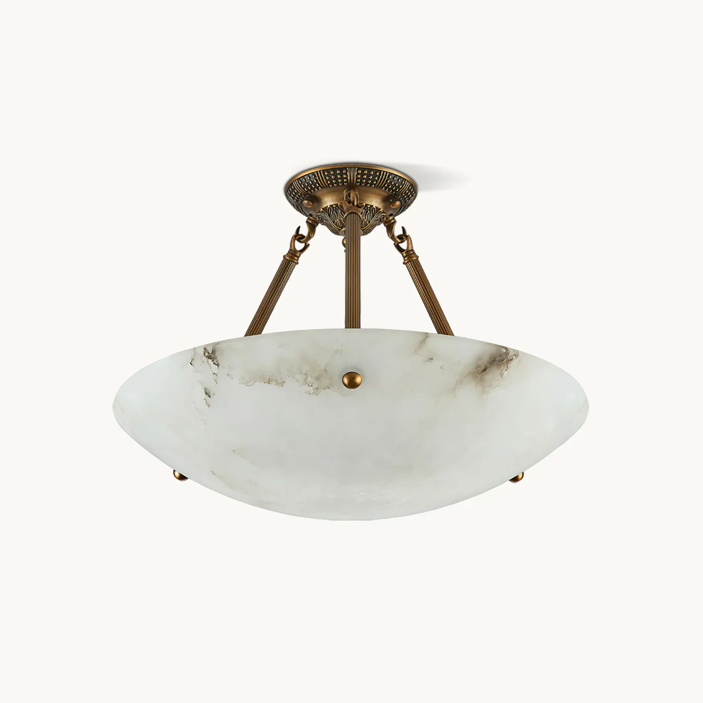 Vintage Round Alabaster Ceiling Lamp - Image 17