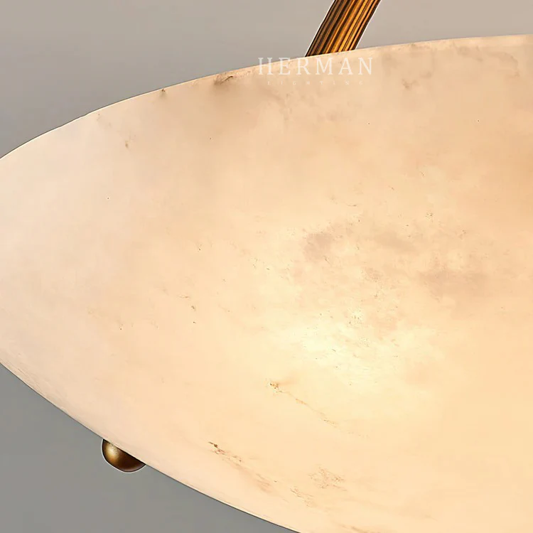 Vintage Round Alabaster Ceiling Lamp - Image 23