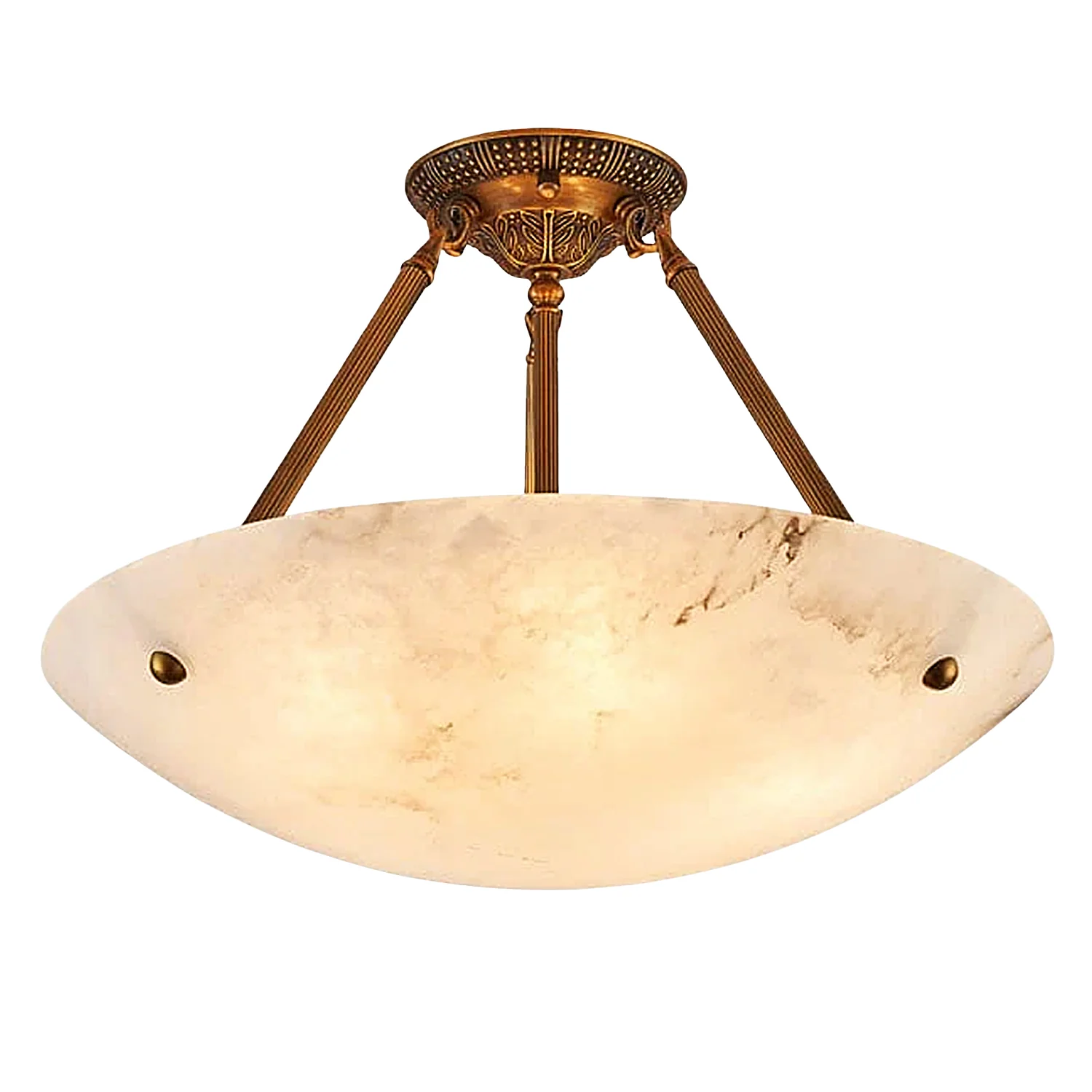 Vintage Round Alabaster Ceiling Lamp - Image 25