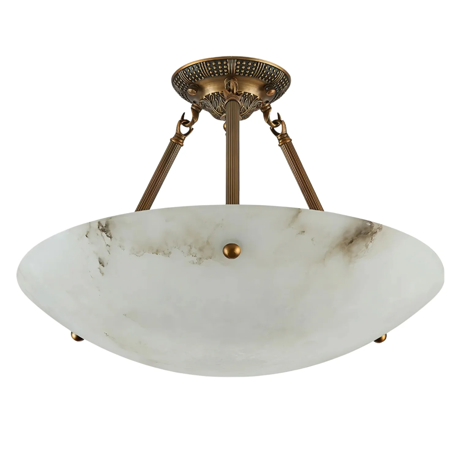 Vintage Round Alabaster Ceiling Lamp - Image 26