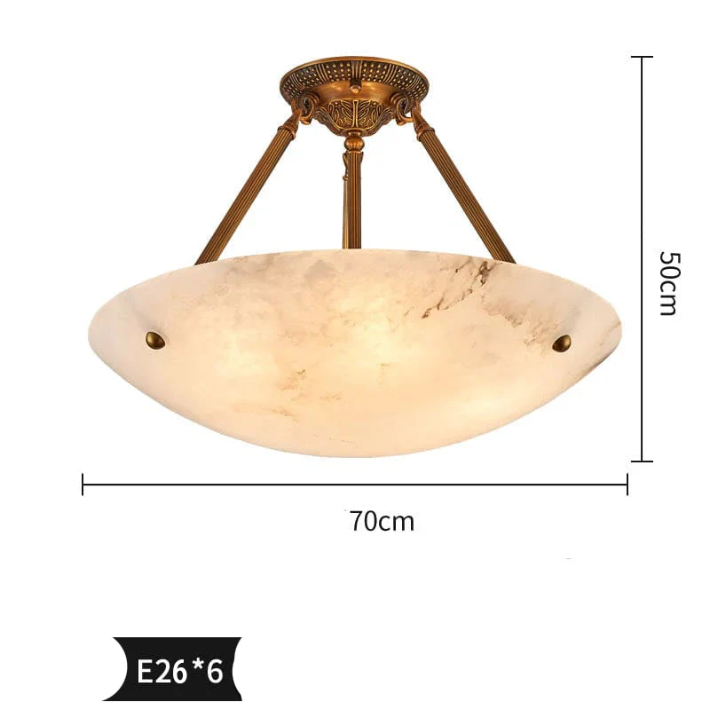 Vintage Round Alabaster Ceiling Lamp - Image 31