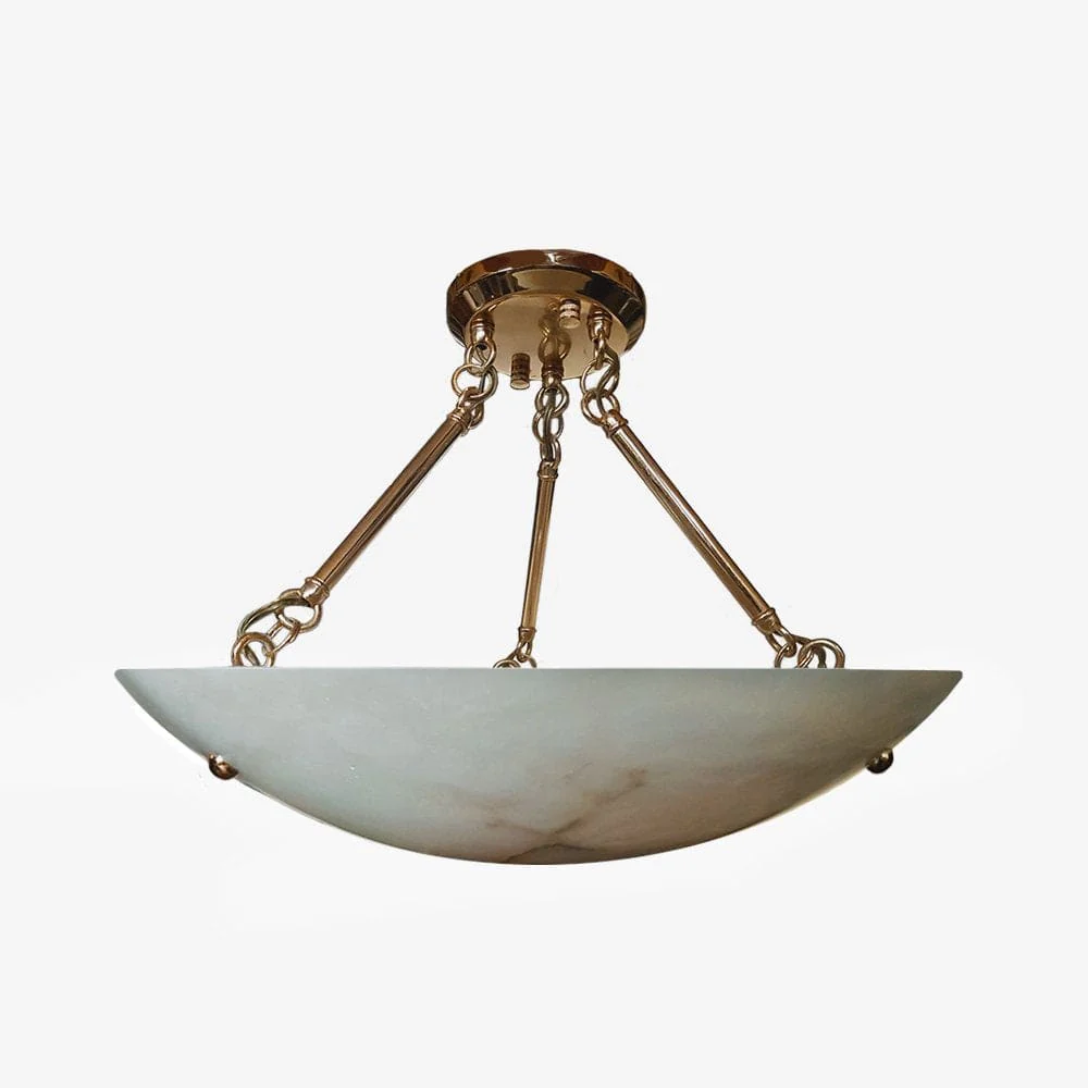 Vintage Round Alabaster Ceiling Lamp - Image 5