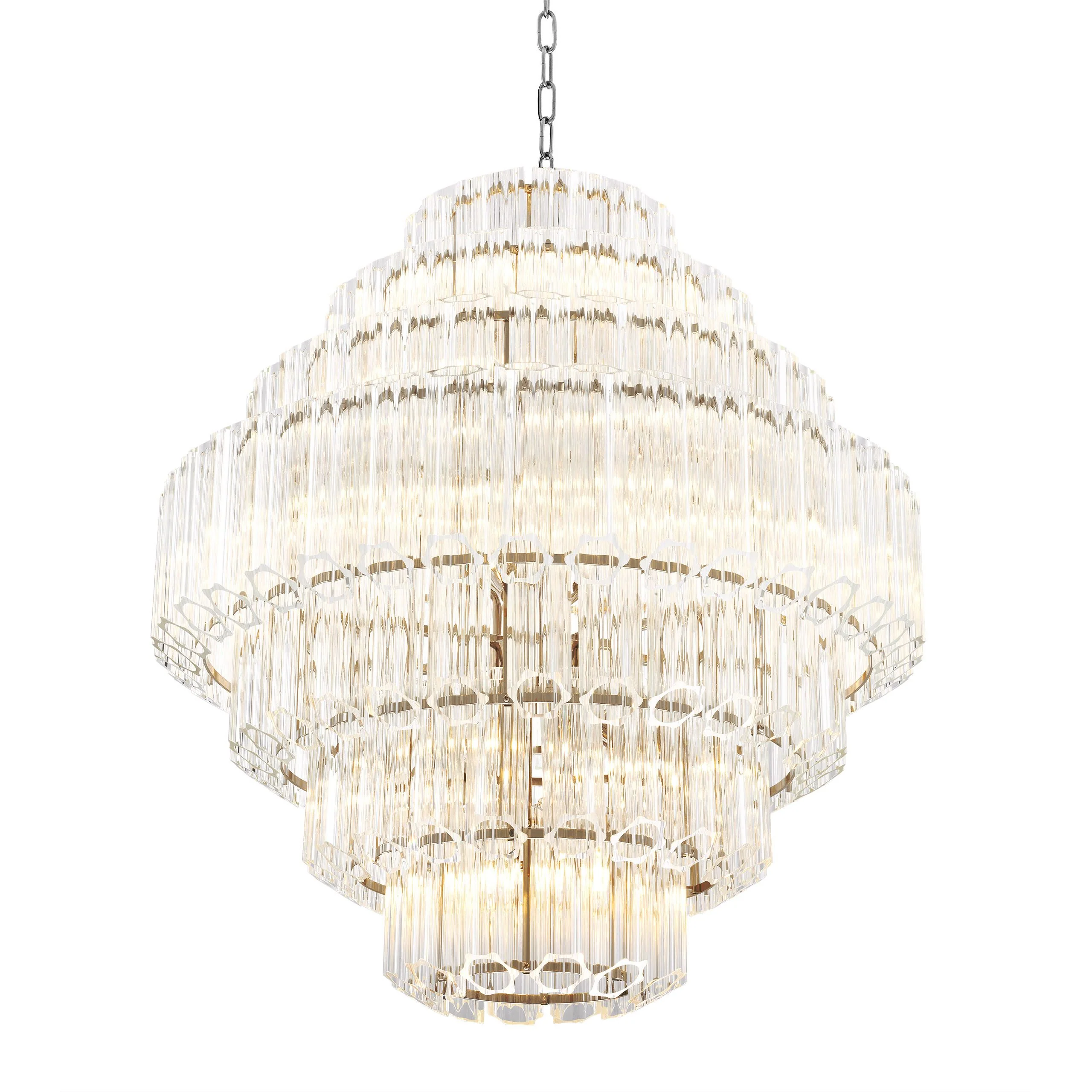 Vittoria L Modern Glass Chandelier - [Nickel]