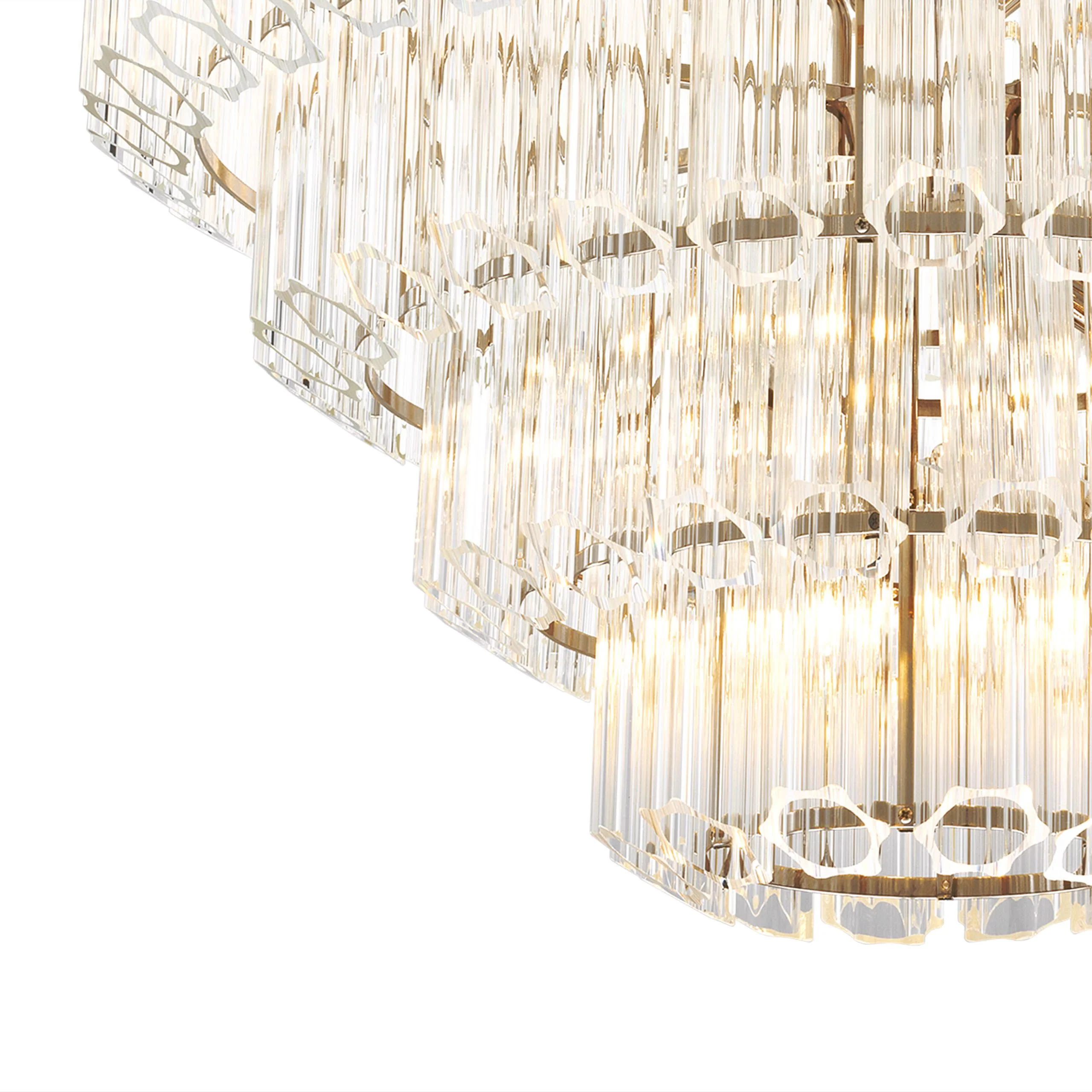 Vittoria L Modern Glass Chandelier - [Nickel] - Image 4