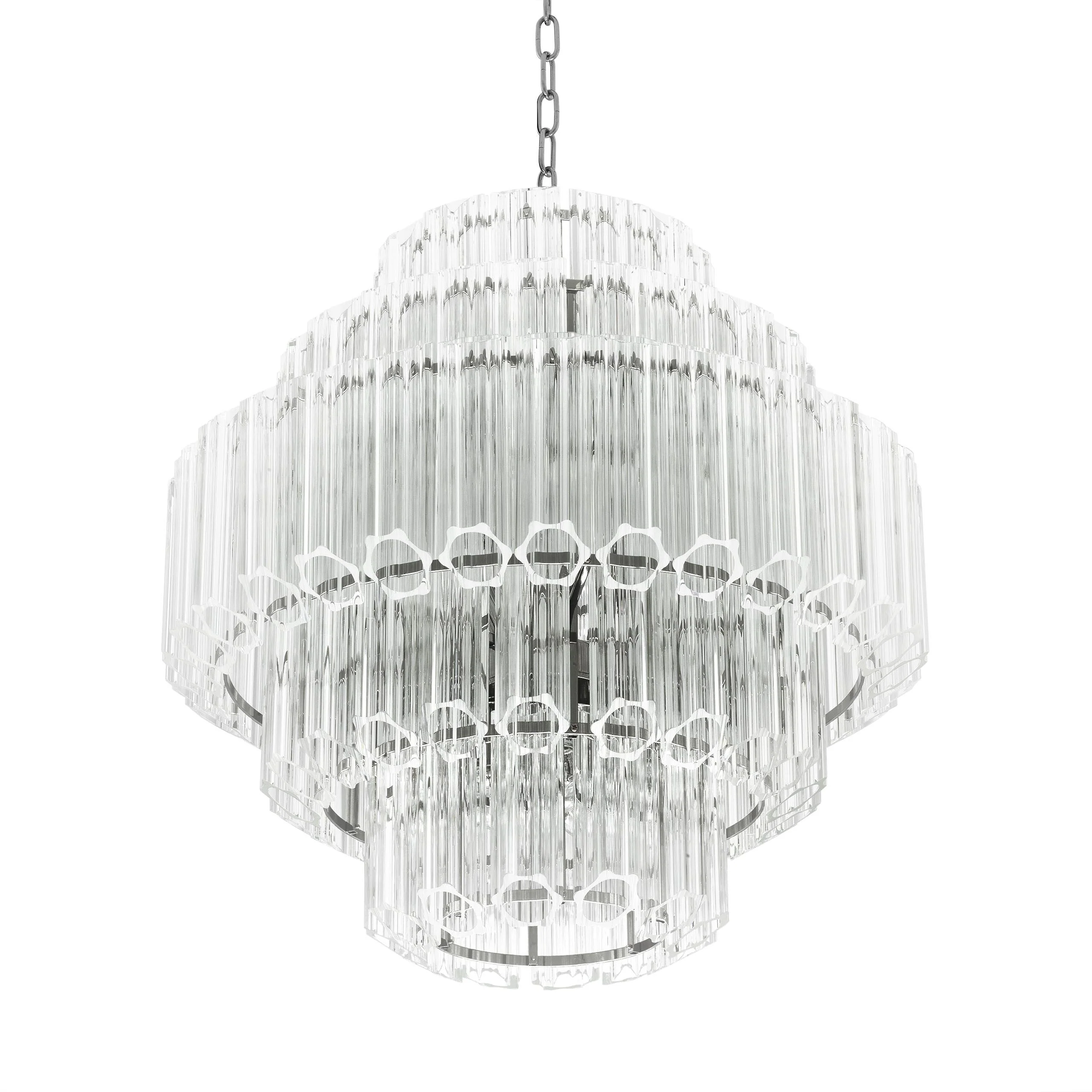 Vittoria S Modern Glass Chandelier - [Nickel] - - Image 2