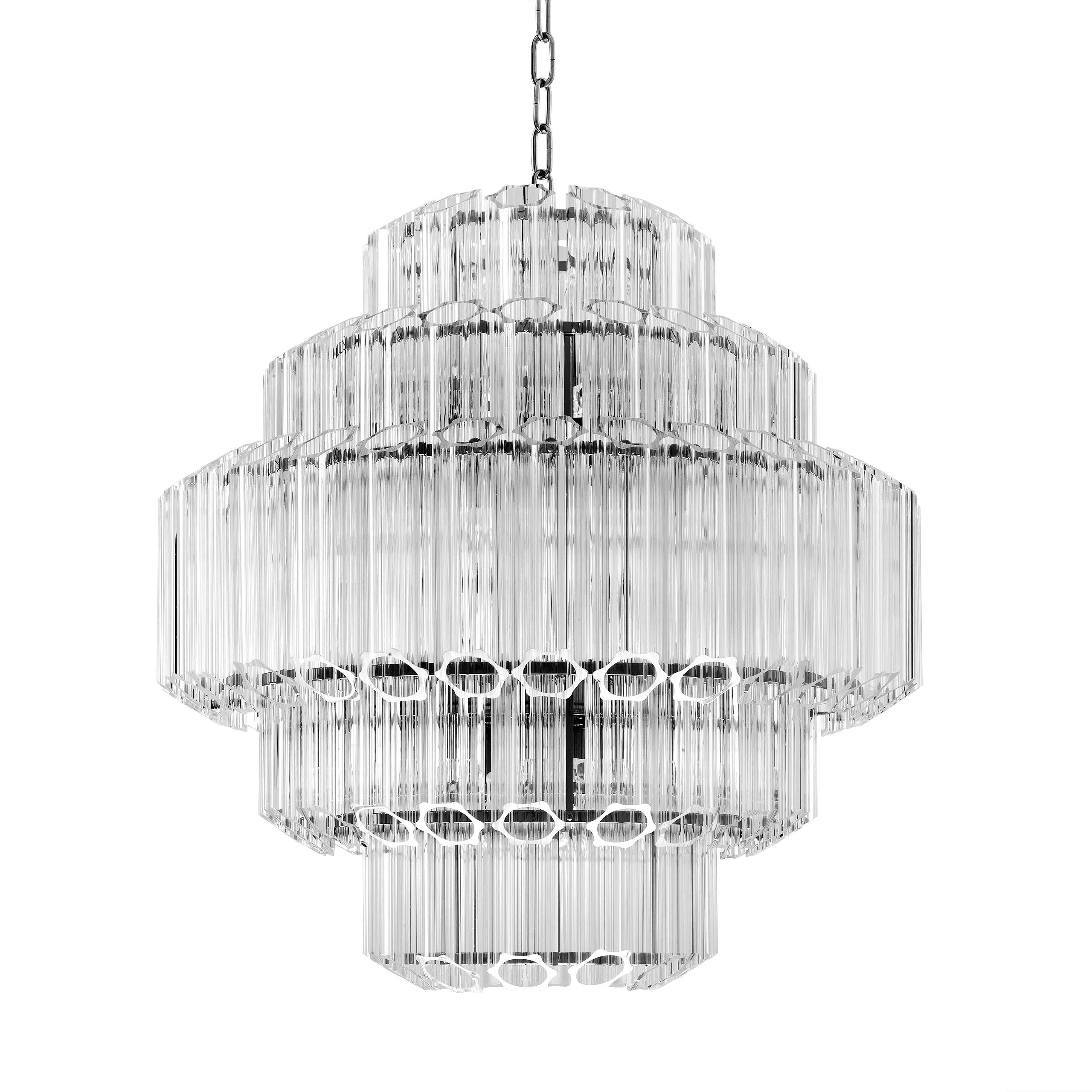 Vittoria S Modern Glass Chandelier - [Nickel] - - Image 3