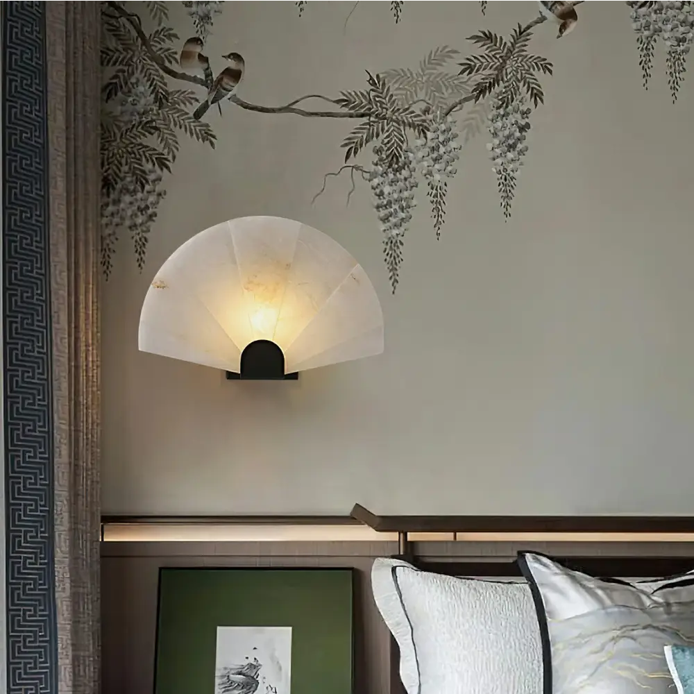 Alabaster Fan Wall Sconces - Image 2