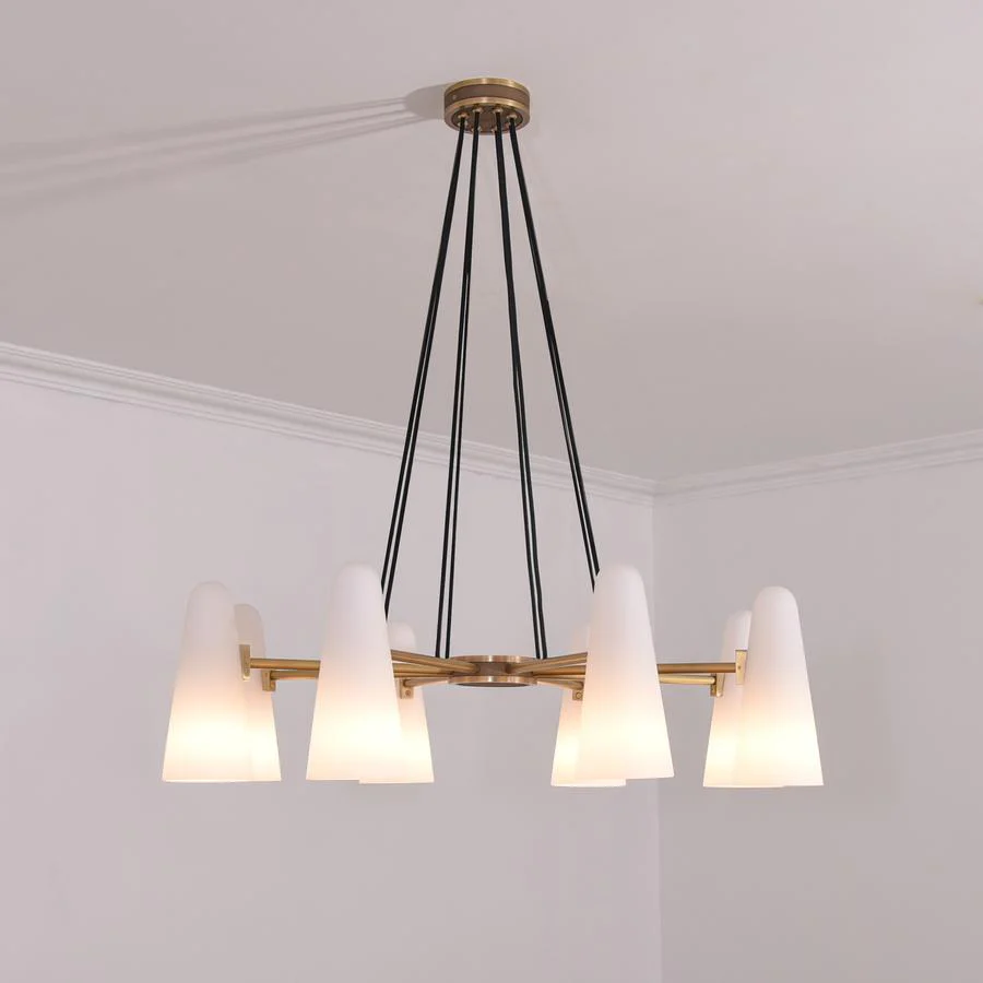 Sulis White Ceramics Round Chandelier 36", 8-lights - Image 2