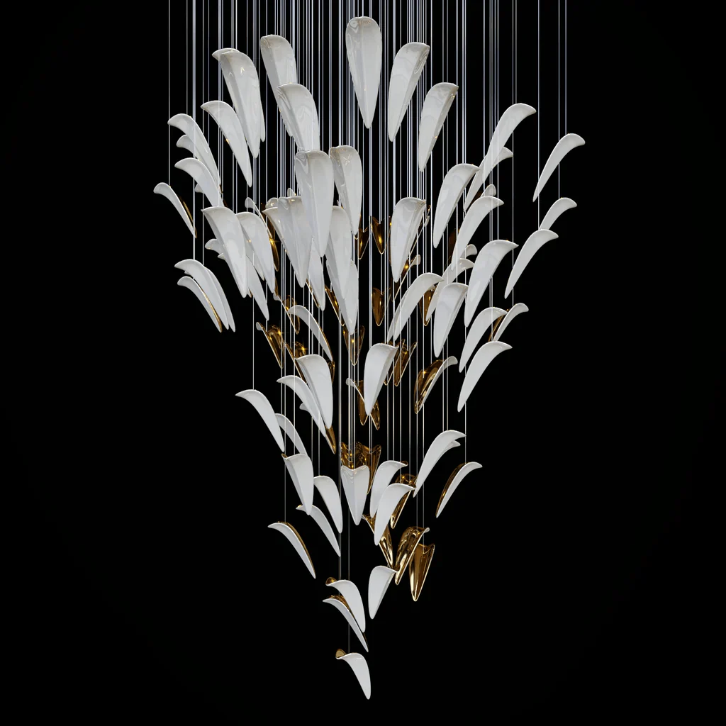 White Feather Art Deco Customize Chandelier - Image 3