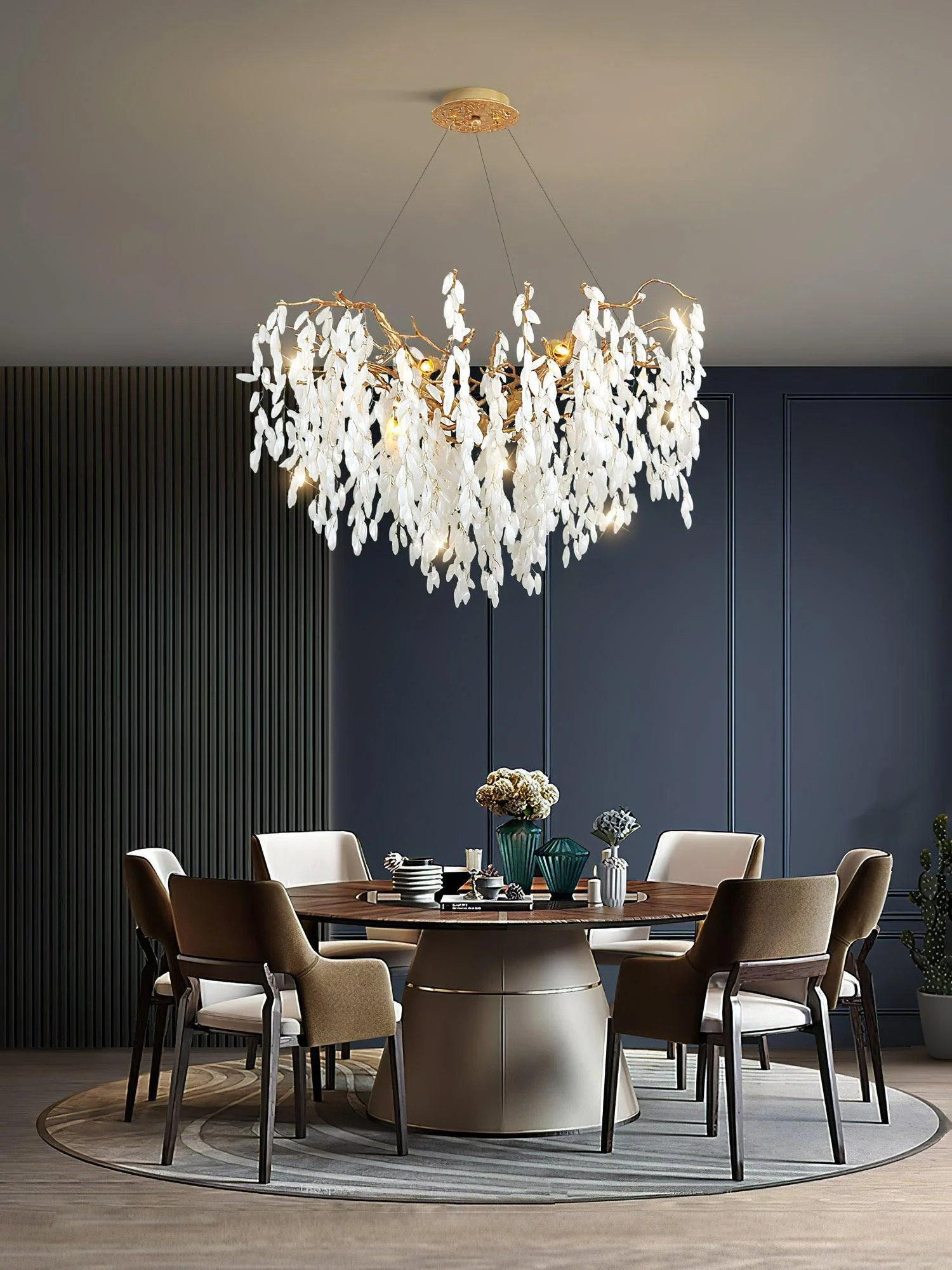 White Jade Branch Brass Chandelier - Image 11