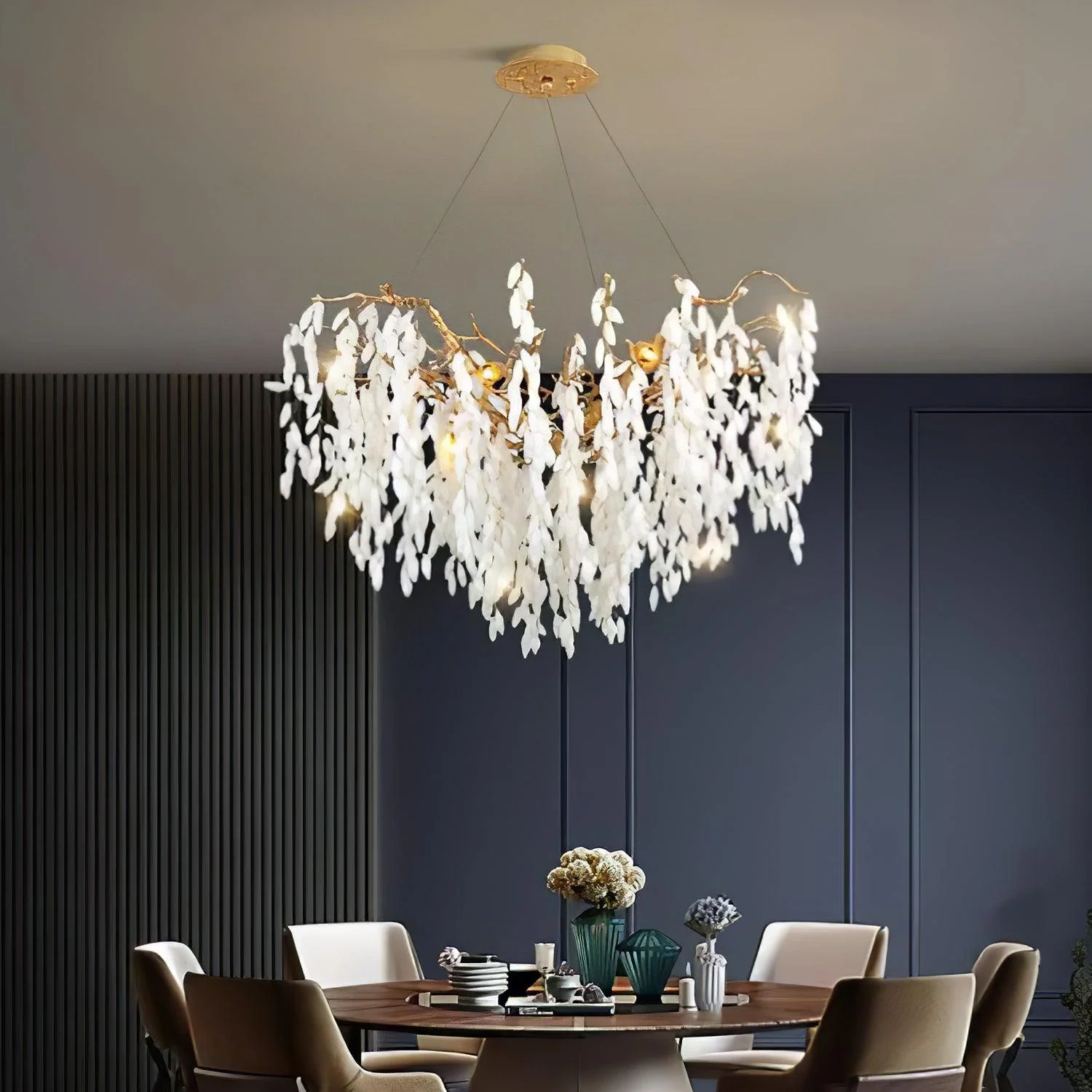 White Jade Branch Brass Chandelier - Image 15