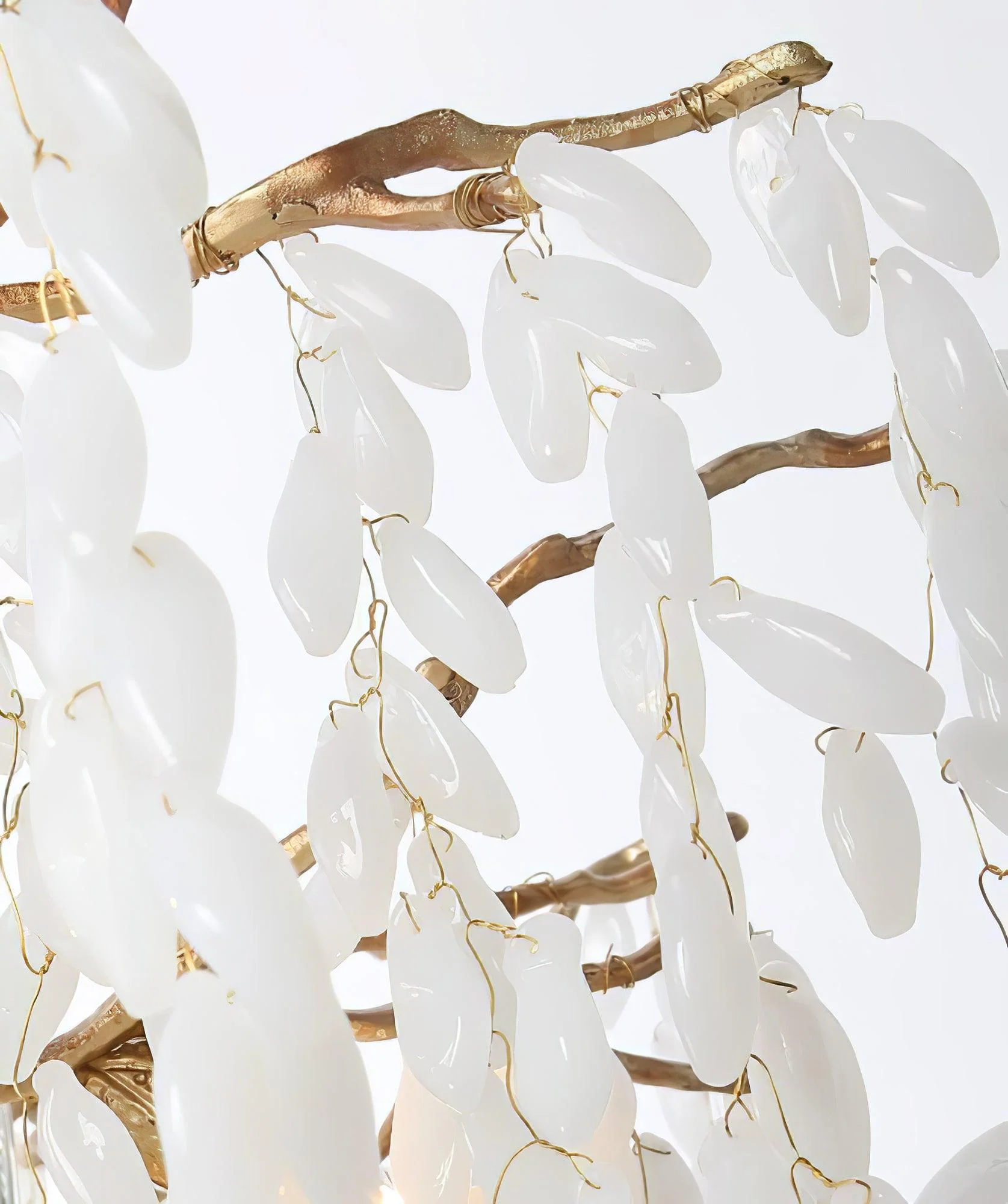 White Jade Branch Brass Chandelier - Image 7
