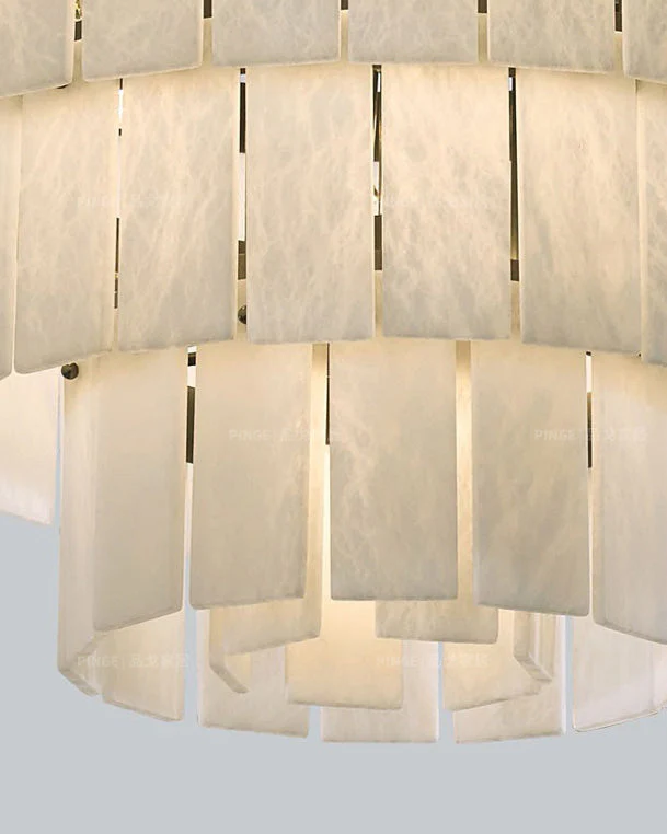 Giant Tiered Alabaster Foyer Chandelier - Image 10