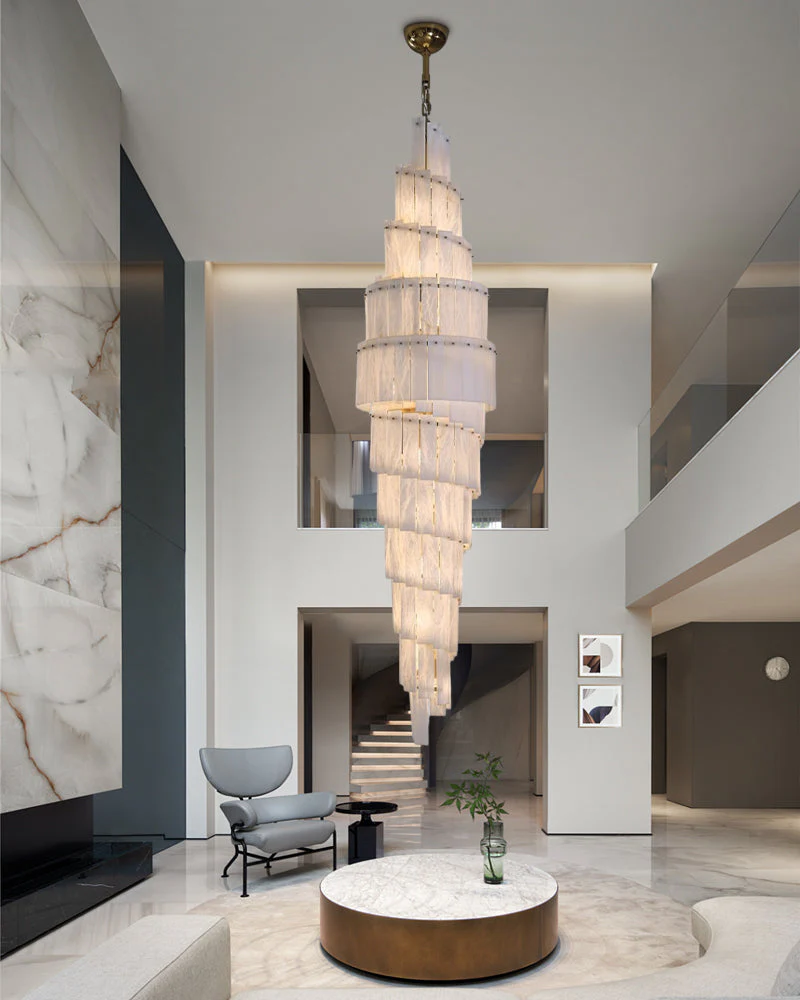 Tiered Alabaster Staircase Chandelier - Image 3